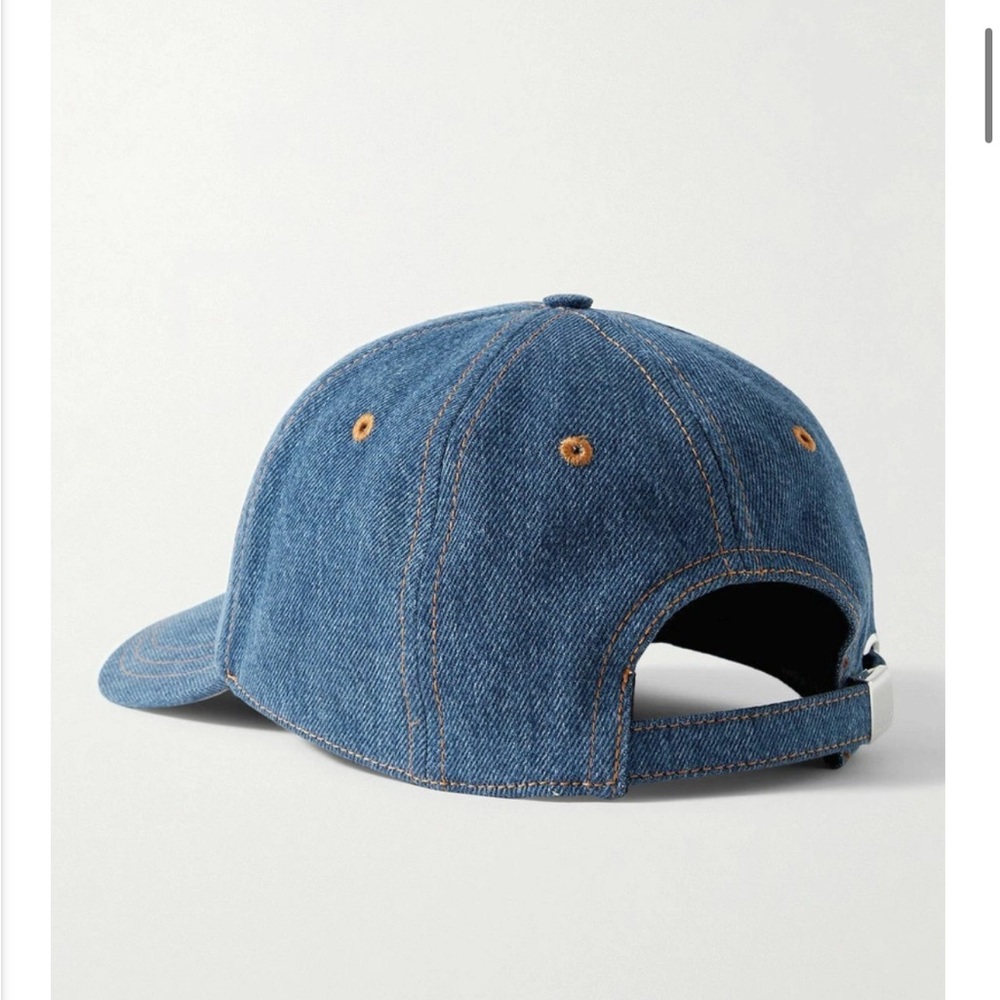 Burberry - NEW Logo-Embroidered Denim Baseball Cap - Blue Size M - Picture 2 of 11